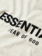 FEAR OF GOD ESSENTIALS - Logo-Flocked Cotton-Jersey T-Shirt - Neutrals