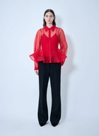 GANNI Bonded Crepe Belted Pants