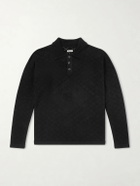 BODE - Anisette Pointelle-Knit Cotton Polo Shirt - Black