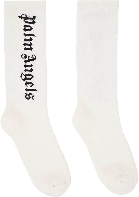 Photo: Palm Angels Off-White Classic Logo Socks