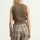 Auralee Women's Rib Knit Vest in Light Brown