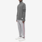 Thom Browne Men's 4 Bar Waffle Roll Neck in Dark Grey