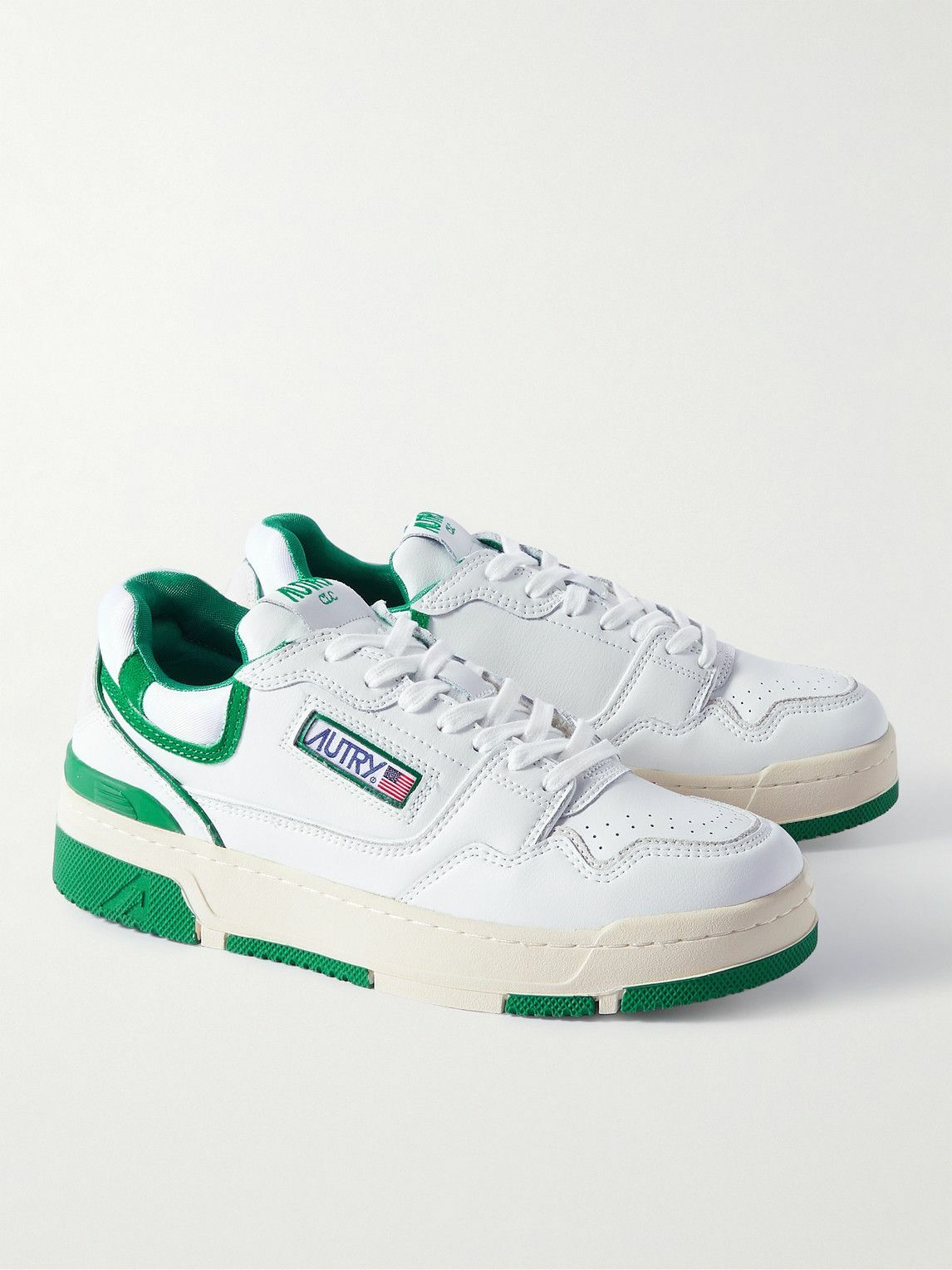 Autry - CLC Suede and Rubber-Trimmed Leather Sneakers - Green Autry