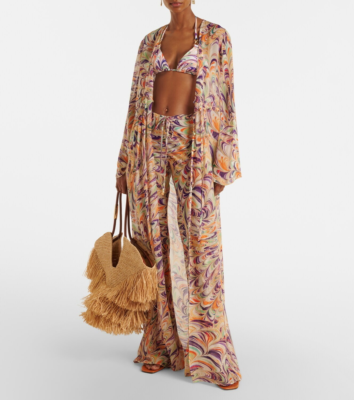 Alexandra Miro Chloe printed georgette kaftan