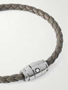 Montblanc - Meisterstück 3-Ring Stainless Steel and Woven Leather Bracelet - Neutrals