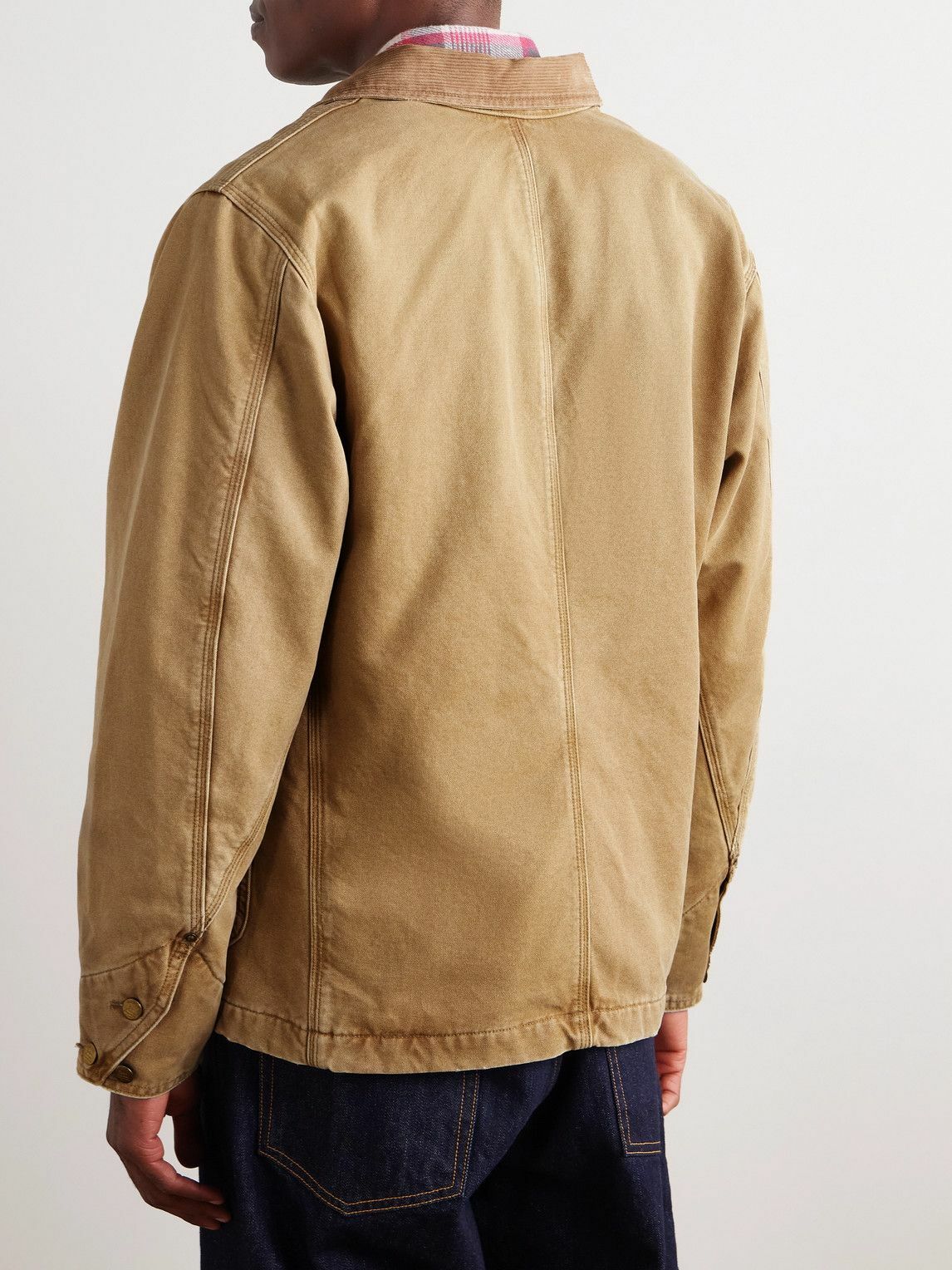 RRL - Lynn Corduroy-Trimmed Cotton-Canvas Jacket - Neutrals RRL RRL - Lynn Corduroy-Trimmed Cotton-Canvas Jacket - Neutrals RRL