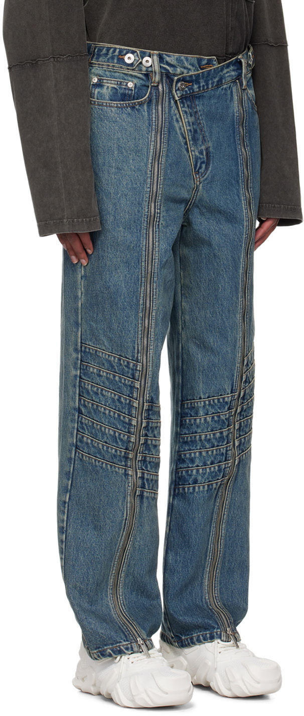 Feng Chen Wang Blue Seaming Jeans