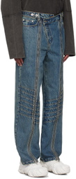 Feng Chen Wang Blue Seaming Jeans