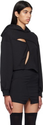 J KOO Black Cutout Hoodie