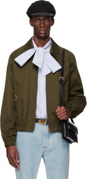 Valentino Khaki Cotton Gabardine Bomber Jacket