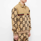 Gucci Men's Jumbo GG Fleece Panel Jacket in Beige