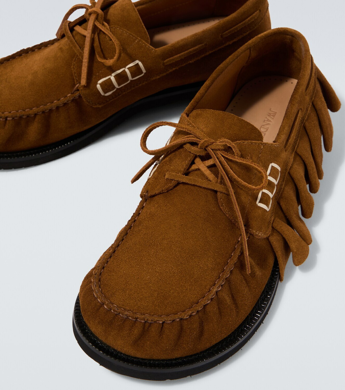 JW Anderson Ruffled suede boat shoes