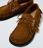 JW Anderson Ruffled suede boat shoes