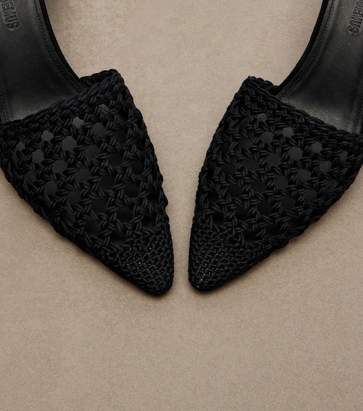Jacquemus Woven raffia-effect wedges