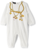 Versace Baby White 'Donatella' Chain Bodysuit & Bib Set