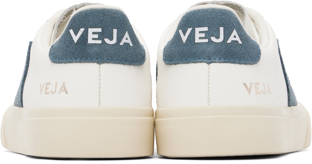 VEJA White & Blue Campo Leather Sneakers