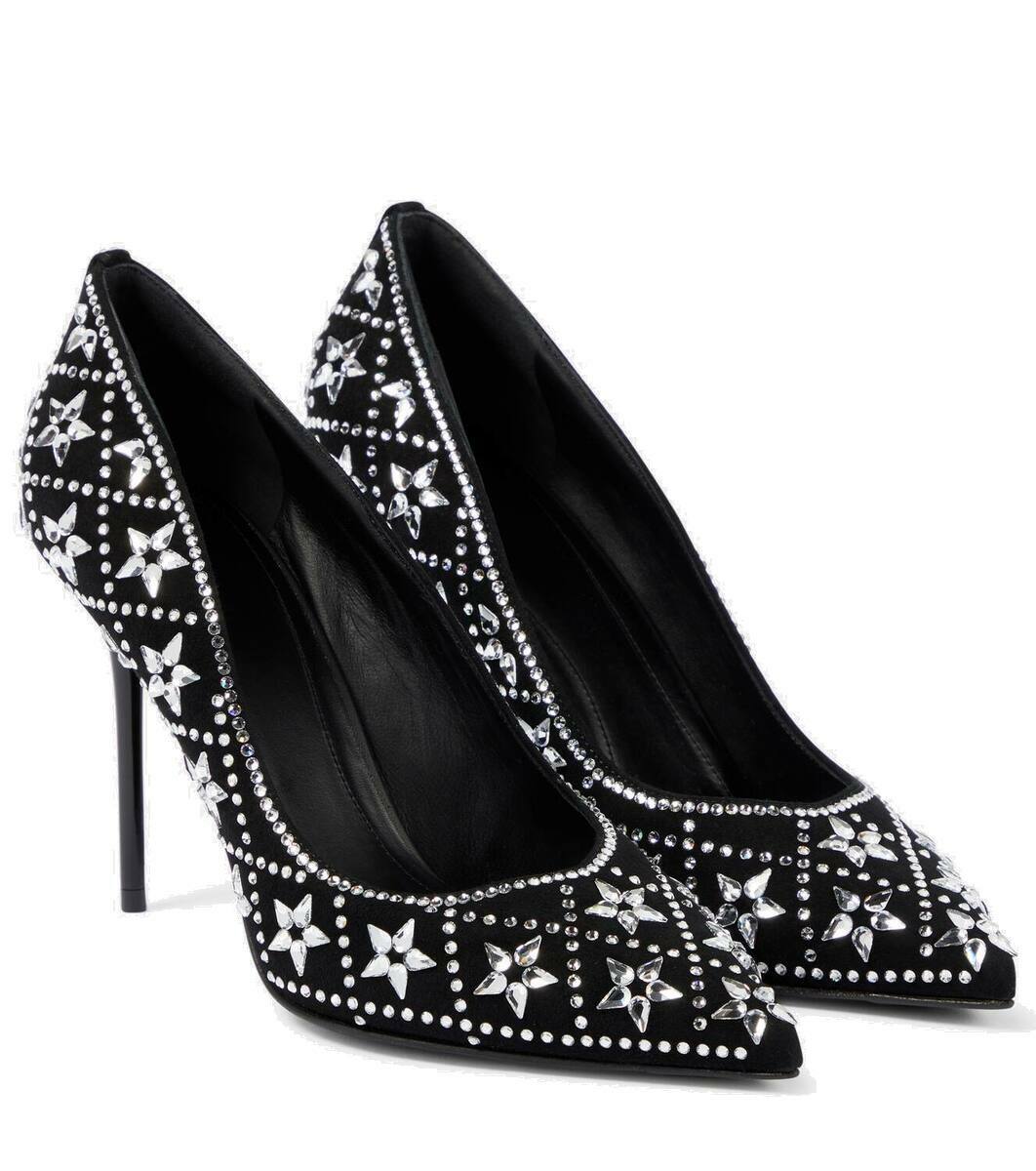 BALMAIN 26S HIGH HEELS 100 MM IN BLACK SUEDE