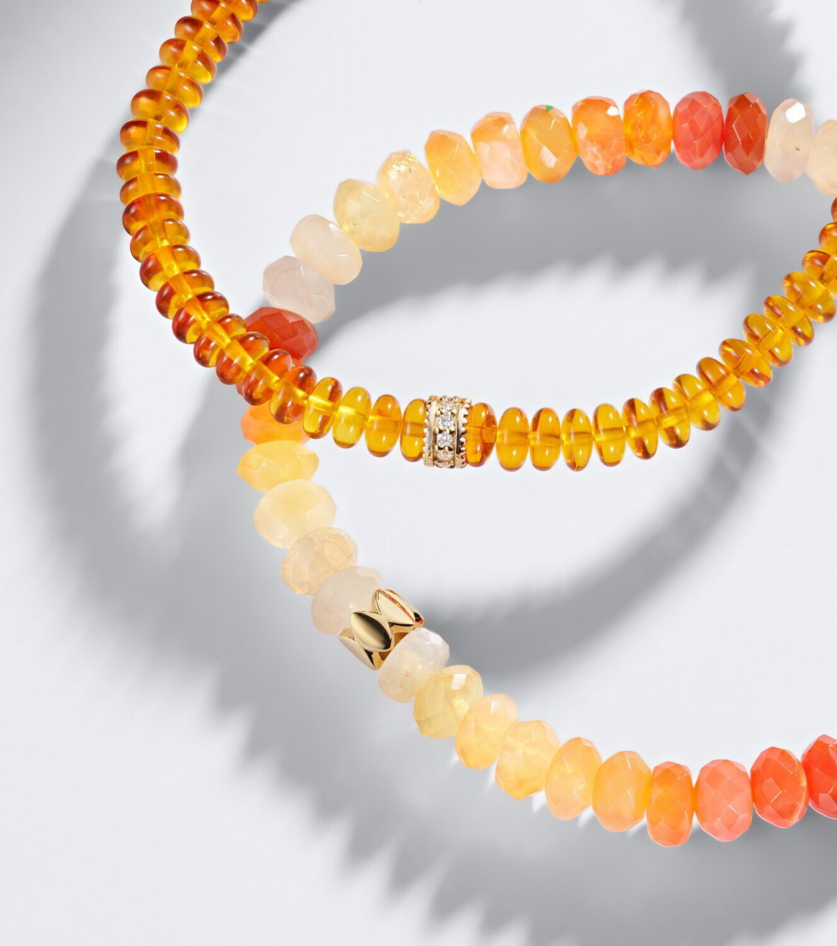 Sydney Evan 14kt gold beaded bracelet with gemstones