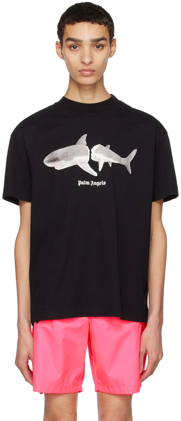 Palm Angels Black Shark T-Shirt Palm Angels