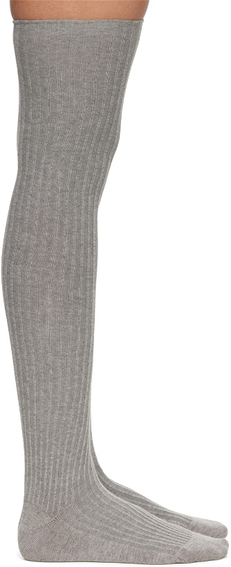 Photo: Baserange Two-Pack Black & Gray Overknee Socks