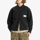 Brain Dead Men's Waffle Button Front Overshirt in Washed Black