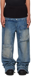 SPENCER BADU Blue Double Layered Jeans