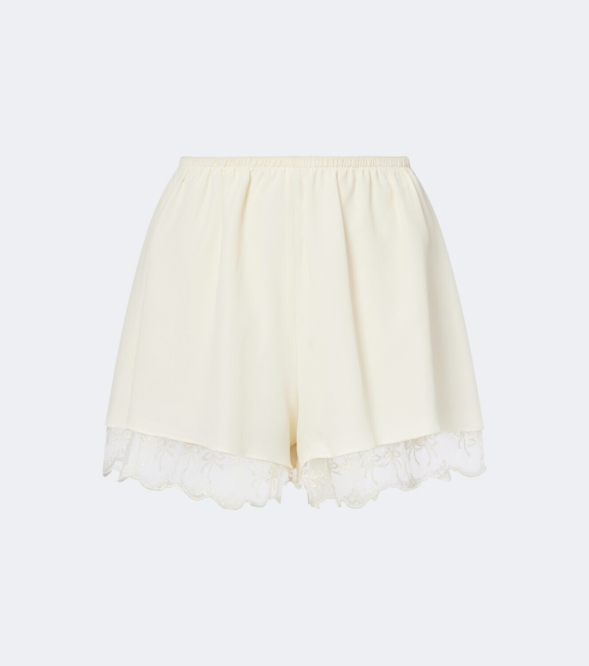 Simone Rocha Lace-trimmed satin shorts