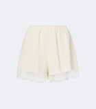 Simone Rocha Lace-trimmed satin shorts