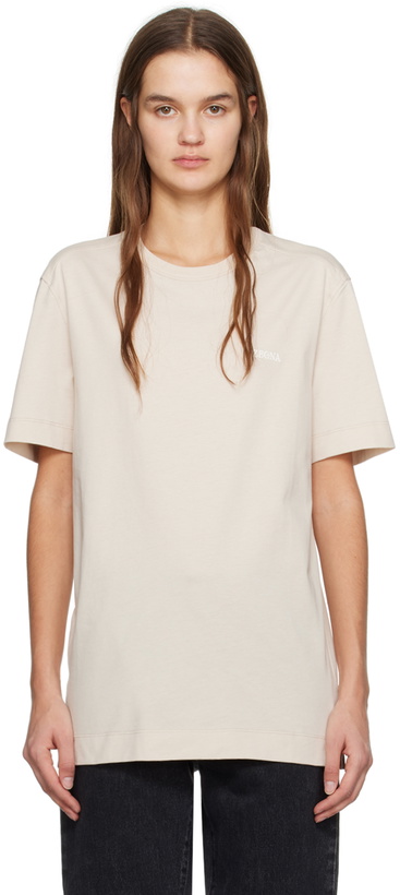 Photo: ZEGNA White Embroidered T-Shirt