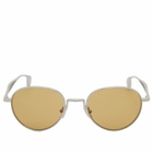 Bottega Veneta Eyewear Bottega Veneta BV1396S Sunglasses in Silver/Brown 