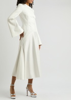 Solace London Gaia Satin and Crepe Midi Dress Cream