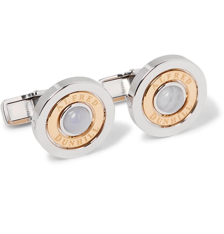 Photo: Dunhill - Gold-Plated Sterling Silver and Chalcedony Radial Cufflinks - Silver