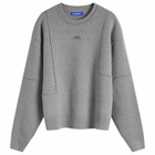 A-COLD-WALL* Men's Construct Crew Knit in Grey Slate