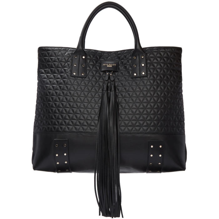Photo: Balmain Black Quilted Domaine Shopping Tote