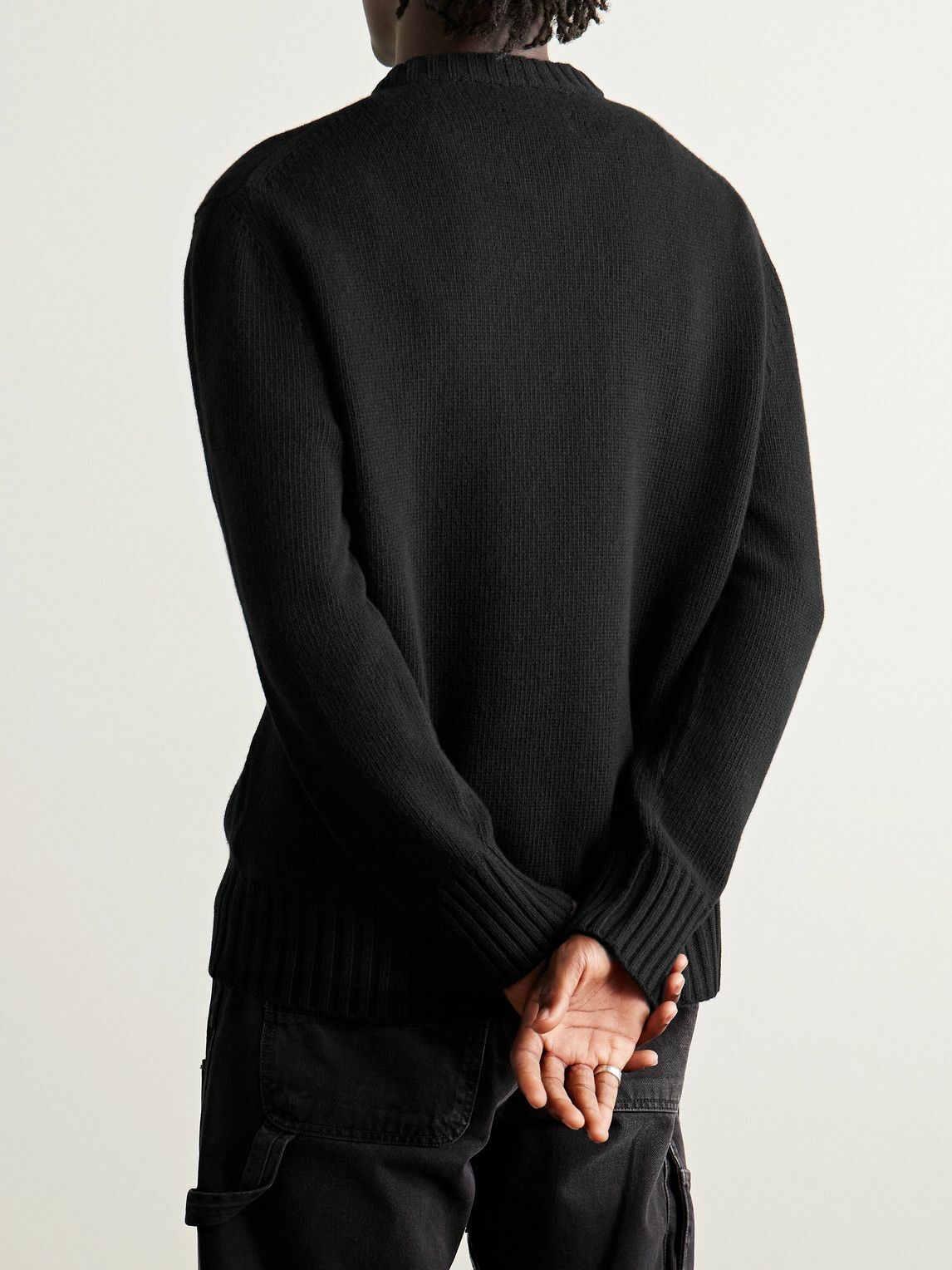 AMIRI - Logo-Embroidered Wool Sweater - Black