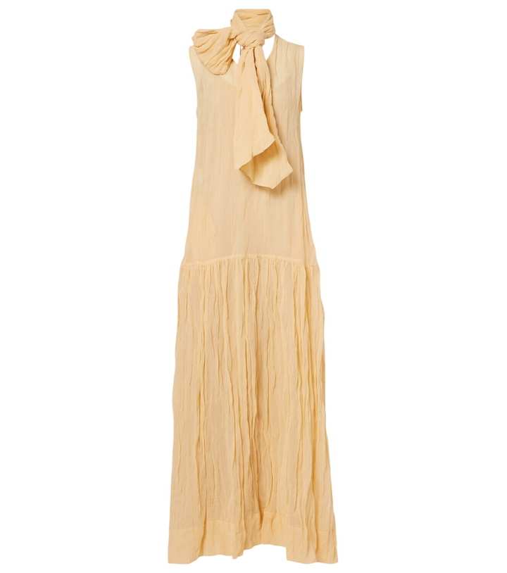 Photo: Plan C Scarf-detail cotton-blend maxi dress