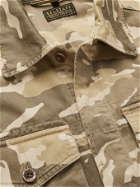 BELSTAFF - Recon Logo-Appliquéd Waxed Camouflage-Print Cotton-Ripstop Overshirt - Green