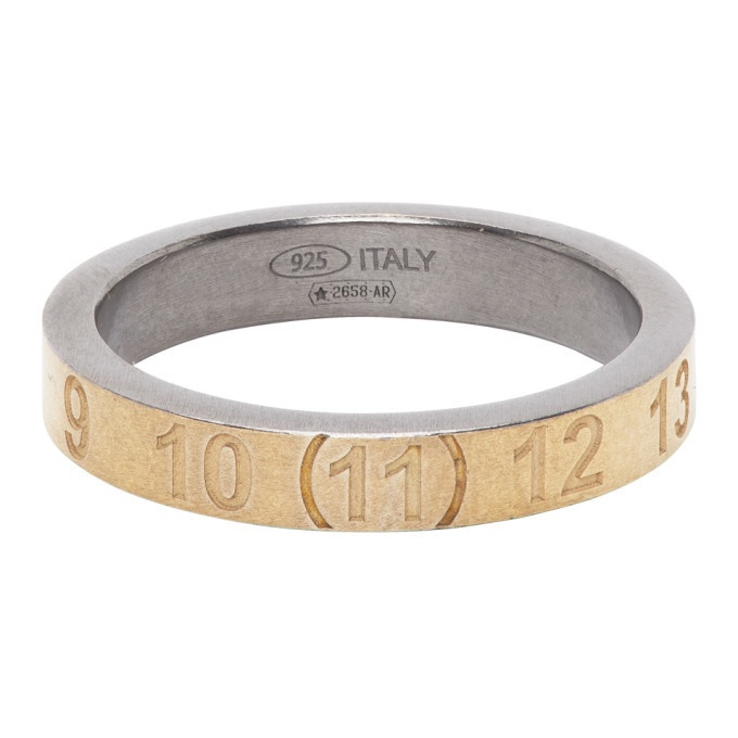 Photo: Maison Margiela SSENSE Exclusive Gold and Silver Numbers Ring