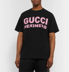 Gucci - Printed Cotton-Jersey T-Shirt - Black