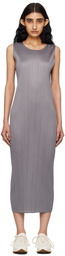 PLEATS PLEASE ISSEY MIYAKE Gray Basics Midi Dress