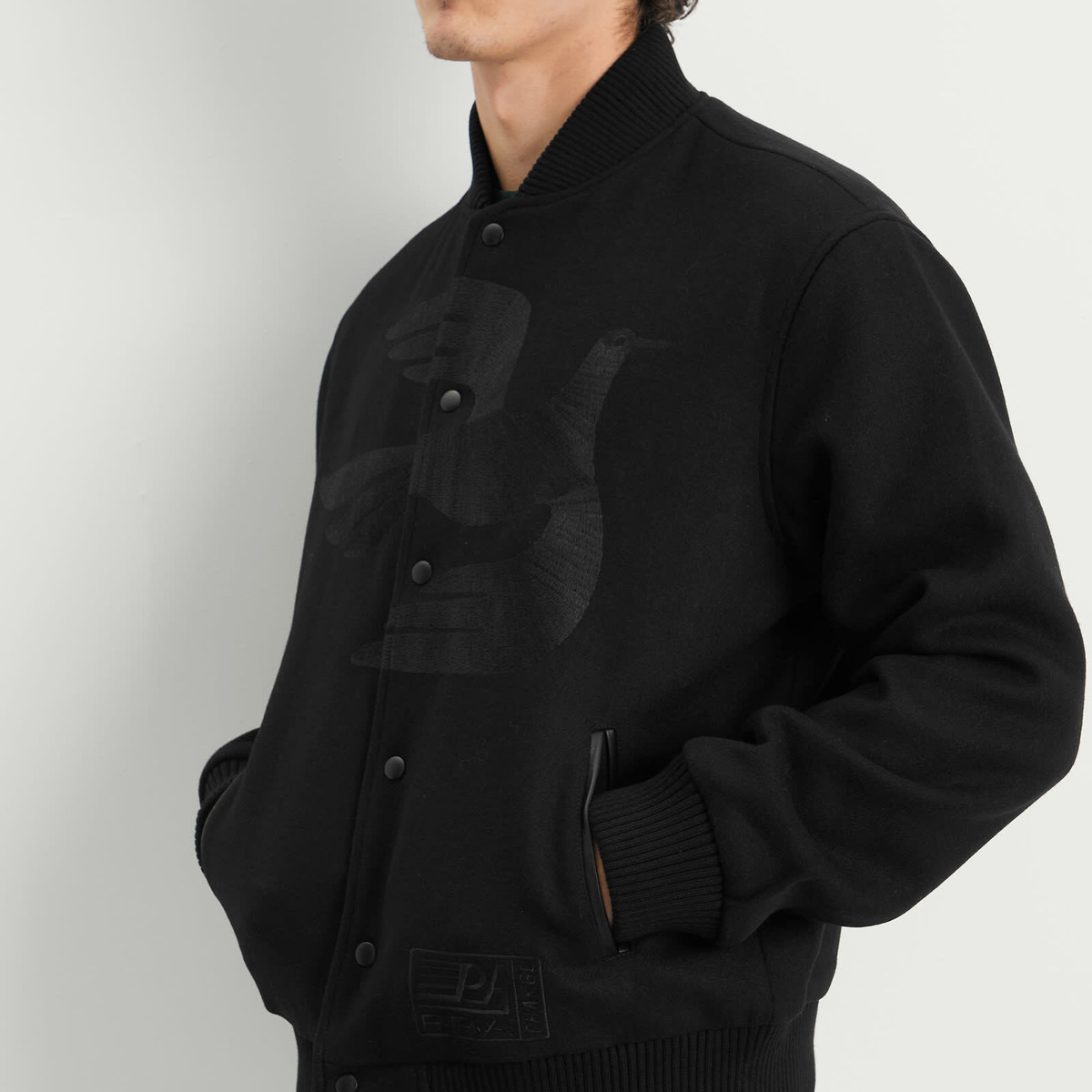 By Parra Men's Not Movie Quality Varsity Jacket in Black