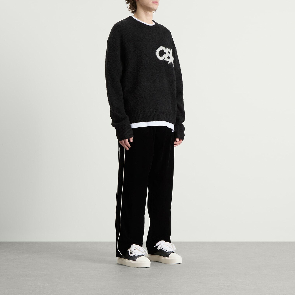 Cole Buxton Men's CB Star Knit Sweater in Black
