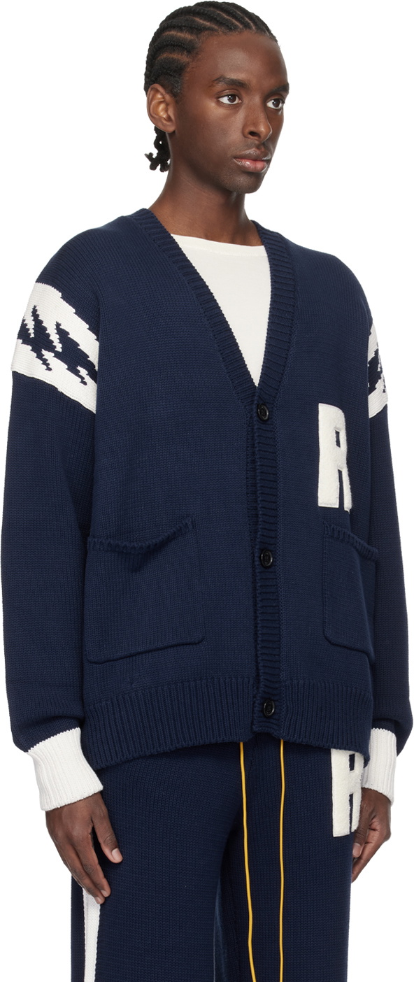 Rhude Navy Lightning Cardigan Rhude