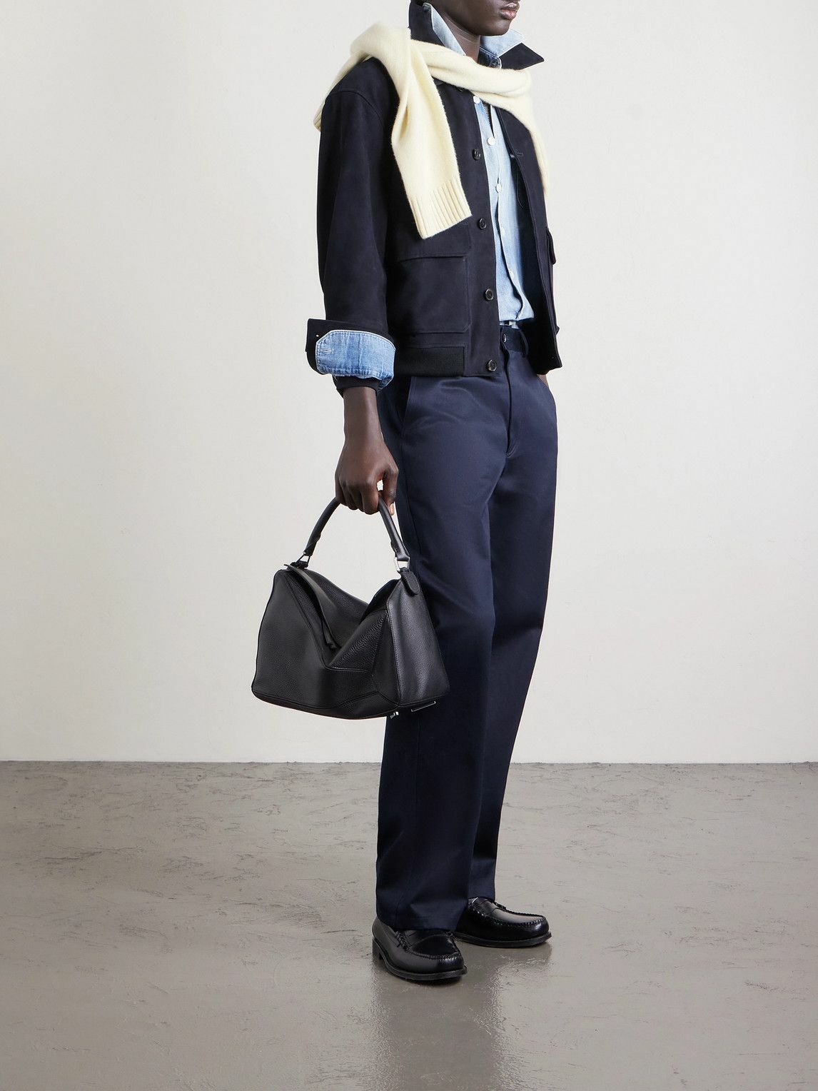 FRAME - Suede Blouson Jacket - Blue