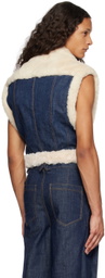 Situationist Blue Press-Stud Denim Vest