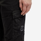 C.P. Company Men's Stretch Sateen Ergonomic Lens Cargo Pants in Black