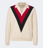 Valentino Jacquard cashmere polo sweater