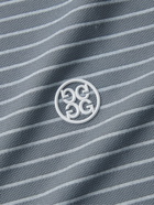 G/FORE - Logo-Appliquéd Striped Perforated Stretch-Jersey Golf Polo Shirt - Gray