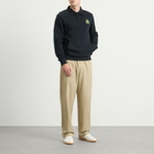 Fred Perry Men's Tennis Badge Collared Sweatshirt in Navy