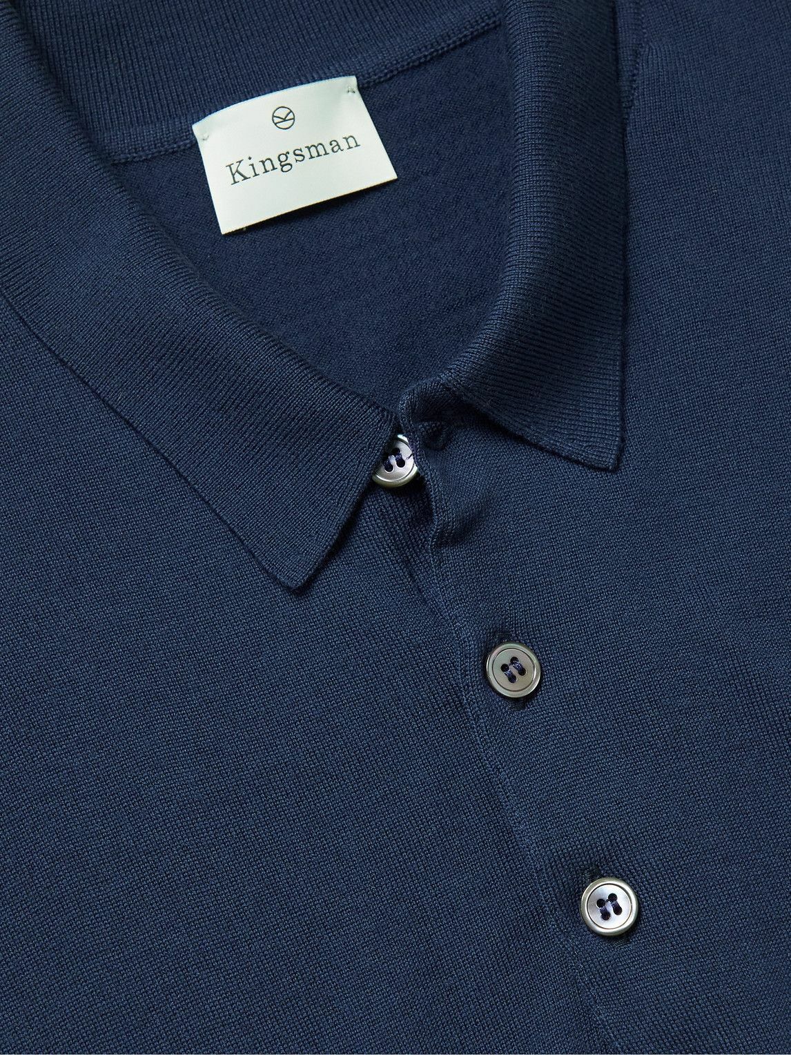 Kingsman - Virgin Wool Polo Shirt - Blue Kingsman